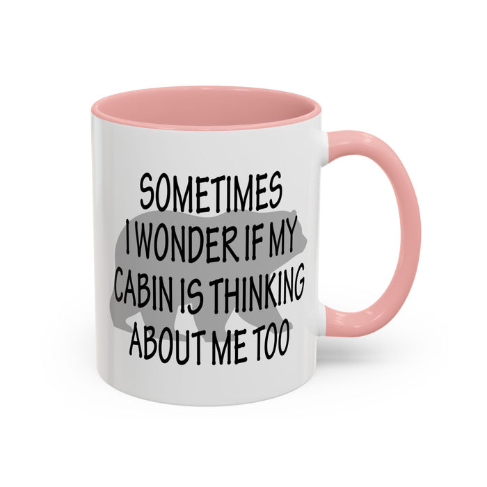 Coffee Mug, Cabin Thinking About Me, Bear Gift, Funny Tea Cup, Novelty Drinkware