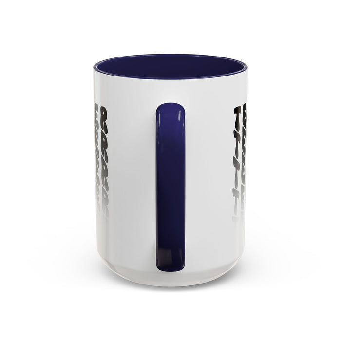 Mug -Teacher in Wavy Black Gradient Text, Gift for Teachers