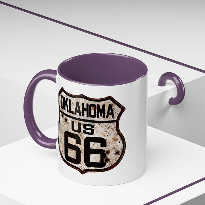 Mug Vintage Rusty Route 66 Highway Shield Oklahoma Route 66 Gift 11oz, 15oz