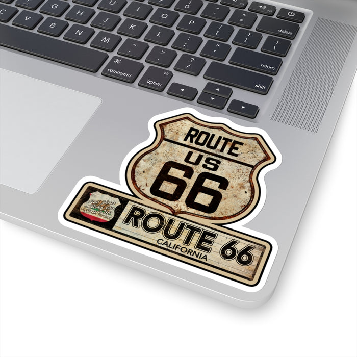 Vintage California Route 66 Shield Sticker - Travel Souvenir Kiss-Cut Stickers