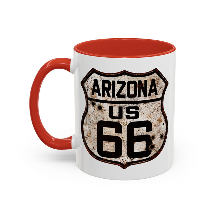 Mug Vintage Rusty Route 66 Highway Shield Arizona 11oz, 15oz