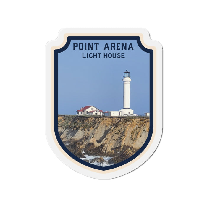 Point Arena Light House Badge Die-Cut Magnets