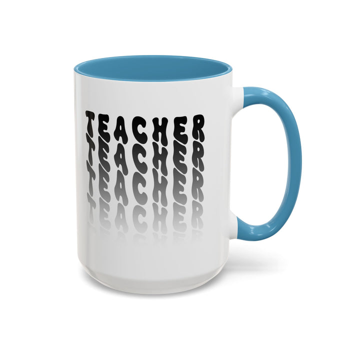 Mug -Teacher in Wavy Black Gradient Text, Gift for Teachers
