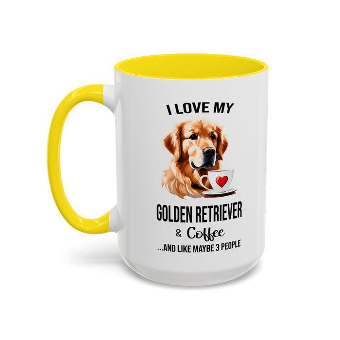 Golden Retriever Lover Mug, Golden Retriever Lover Gift, Coffee Mug, Golden Retriever Mug, Golden Retriever Gift, Golden Retriever A0023-40 Accent Coffee Mug (11, 15oz)