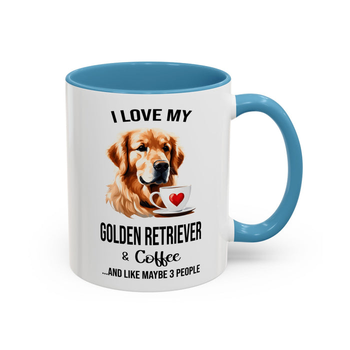 Golden Retriever Lover Mug, Golden Retriever Lover Gift, Coffee Mug, Golden Retriever Mug, Golden Retriever Gift, Golden Retriever A0023-40 Accent Coffee Mug (11, 15oz)