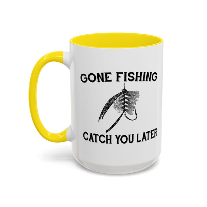 Coffee Mug, Gone Fishing Gift for Dad or Grandpa, Fly Fishing Mug