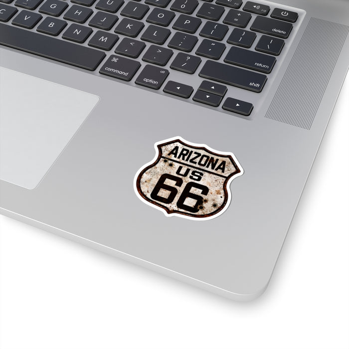 Sticker Vintage Arizona Route 66 Shield with Bullet Holes Kiss-Cut Stickers