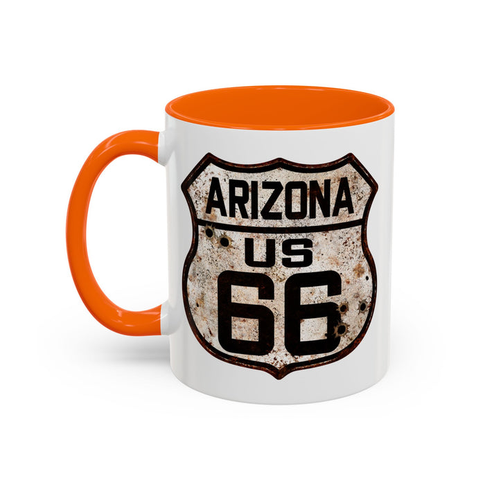 Mug Vintage Rusty Route 66 Highway Shield Arizona 11oz, 15oz