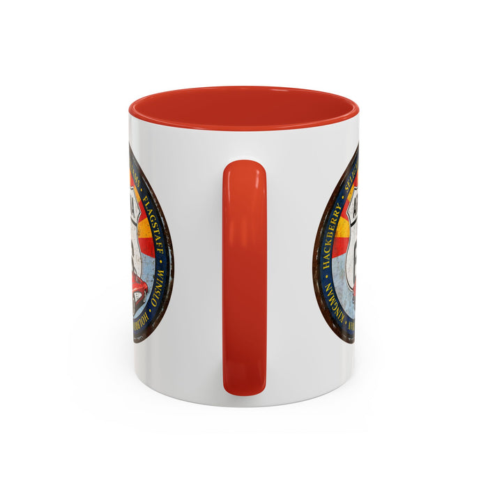 Retro Arizona Route 66 Sign Coffee Mug - Vintage Round Style Mug (11, 15oz)