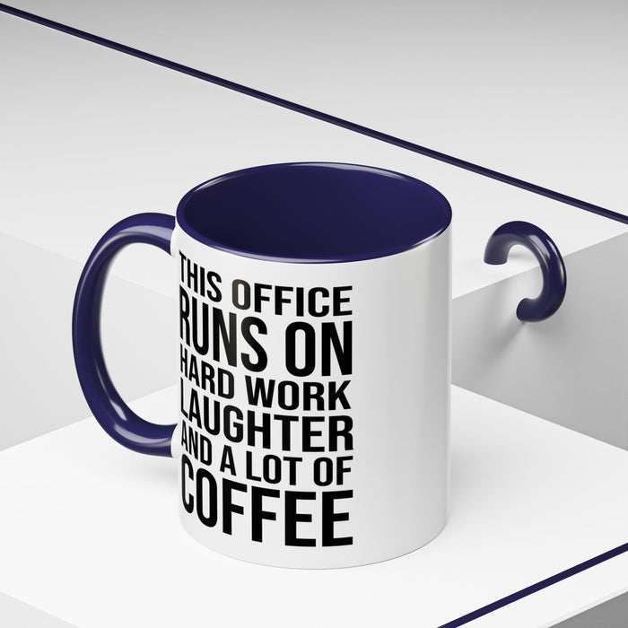 Office Coffee Mug, Runs on Coffee, Gift for him / her, Colleague Mug, Gift Idea for Office Workers, Office Mug, Colleague Gift Mug A0022-002 Accent Coffee Mug (11, 15oz)