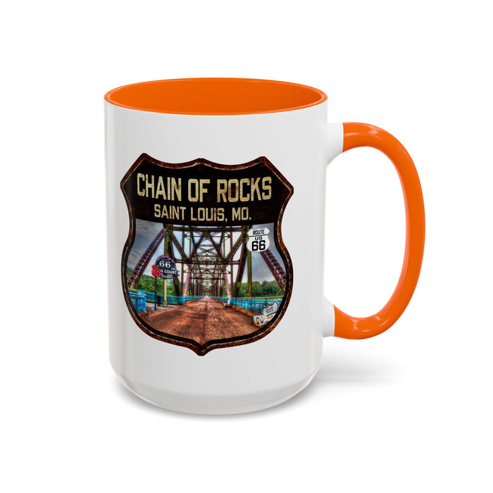 Mug Chain of Rocks Bridge Route 66 Shield Illinois 11oz