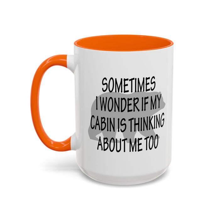 Coffee Mug, Cabin Thinking About Me, Bear Gift, Funny Tea Cup, Novelty Drinkware