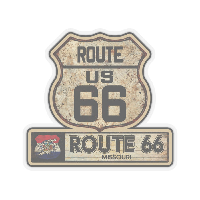 Vintage Missouri Route 66 Shield Sticker - Travel Souvenir Kiss-Cut Stickers