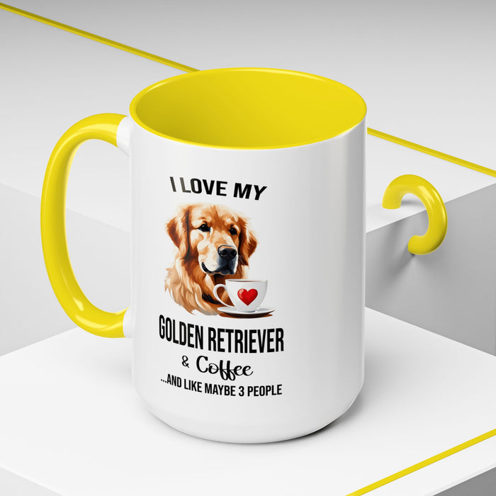 Golden Retriever Lover Mug, Golden Retriever Lover Gift, Coffee Mug, Golden Retriever Mug, Golden Retriever Gift, Golden Retriever A0023-40 Accent Coffee Mug (11, 15oz)