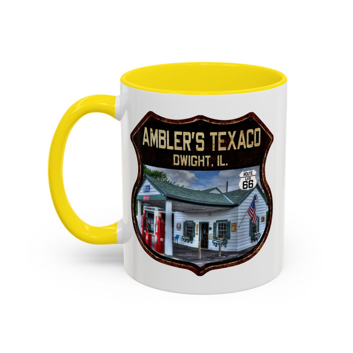 Mug Amblers Texaco Service Station Route 66 Shield Illinois 11oz