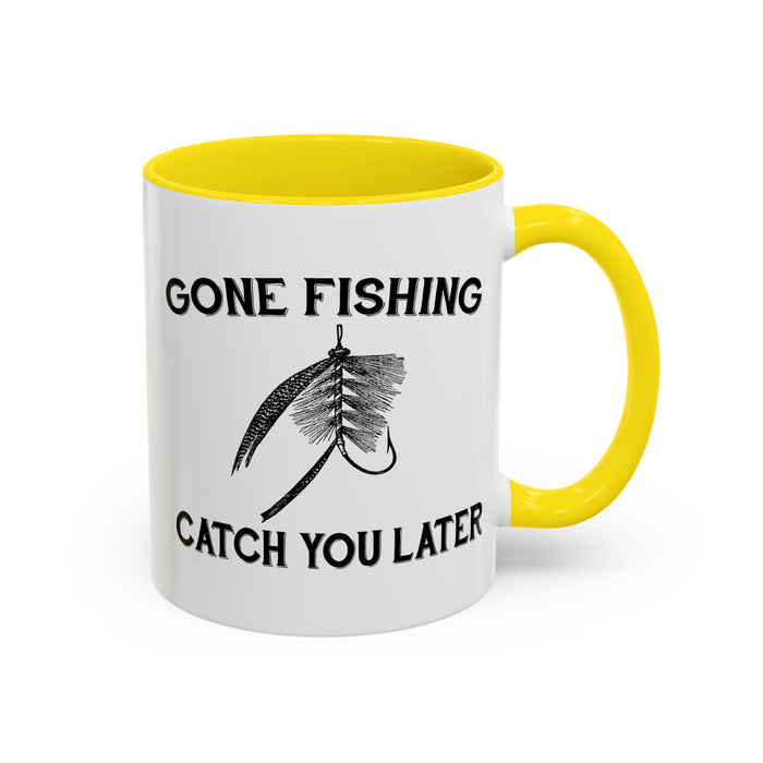 Coffee Mug, Gone Fishing Gift for Dad or Grandpa, Fly Fishing Mug