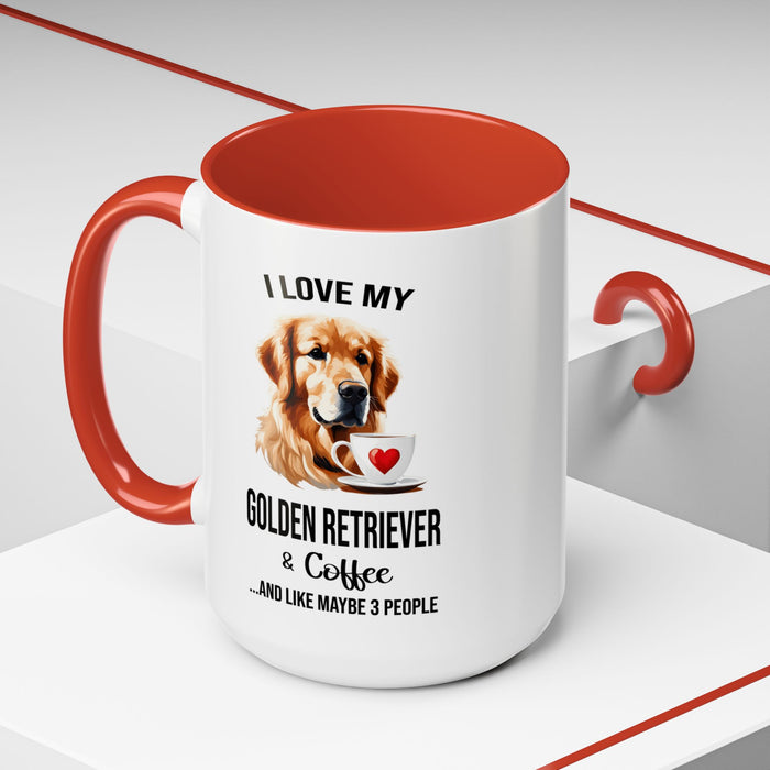 Golden Retriever Lover Mug, Golden Retriever Lover Gift, Coffee Mug, Golden Retriever Mug, Golden Retriever Gift, Golden Retriever A0023-40 Accent Coffee Mug (11, 15oz)