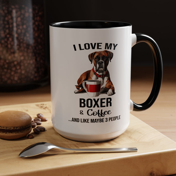 Boxer Lover Mug, Boxer Lover Gift, Coffee Mug, Boxer Mug, Boxer Gift, Boxer Owner Gift, Boxer Owner Mug, Dob Lover Gift, Dog Mug A0023-015 Accent Coffee Mug (11, 15oz)
