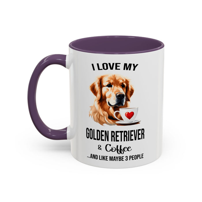 Golden Retriever Lover Mug, Golden Retriever Lover Gift, Coffee Mug, Golden Retriever Mug, Golden Retriever Gift, Golden Retriever A0023-40 Accent Coffee Mug (11, 15oz)