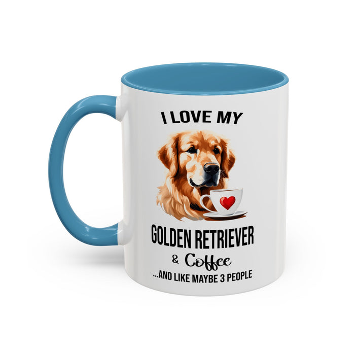 Golden Retriever Lover Mug, Golden Retriever Lover Gift, Coffee Mug, Golden Retriever Mug, Golden Retriever Gift, Golden Retriever A0023-40 Accent Coffee Mug (11, 15oz)