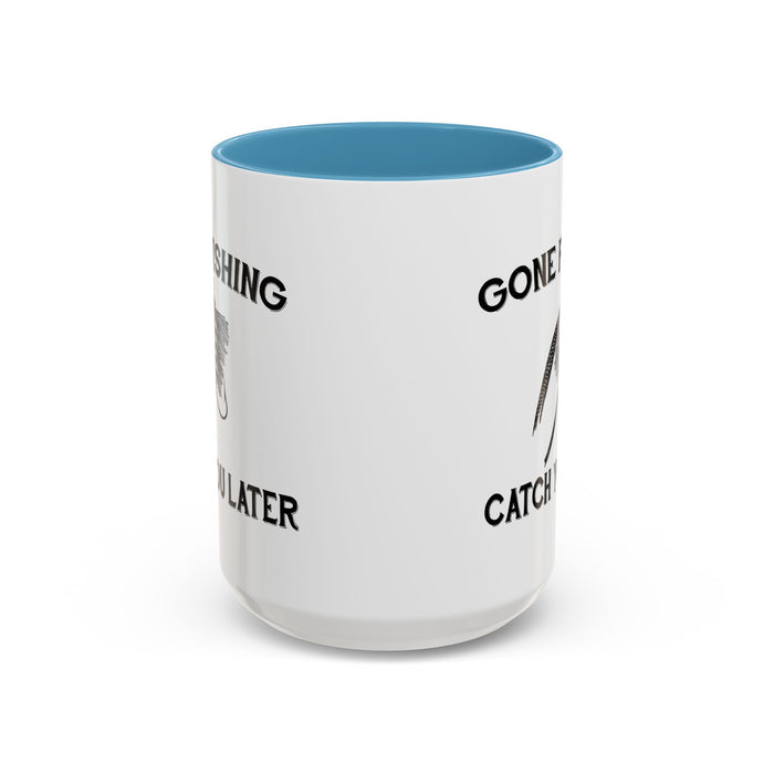 Coffee Mug, Gone Fishing Gift for Dad or Grandpa, Fly Fishing Mug