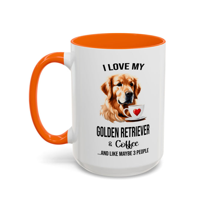 Golden Retriever Lover Mug, Golden Retriever Lover Gift, Coffee Mug, Golden Retriever Mug, Golden Retriever Gift, Golden Retriever A0023-40 Accent Coffee Mug (11, 15oz)