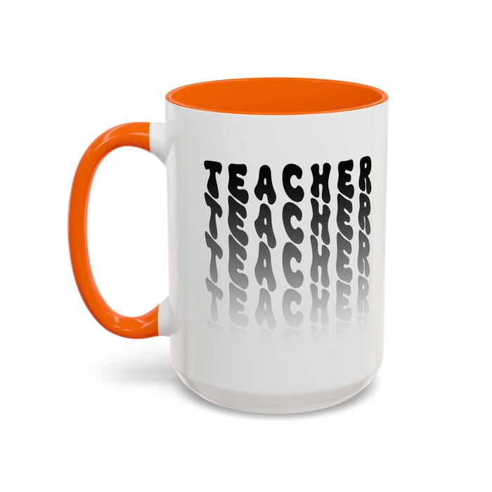 Mug -Teacher in Wavy Black Gradient Text, Gift for Teachers