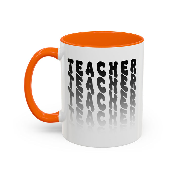 Mug -Teacher in Wavy Black Gradient Text, Gift for Teachers