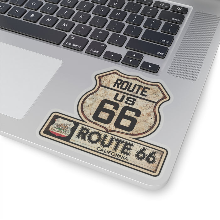Vintage California Route 66 Shield Sticker - Travel Souvenir Kiss-Cut Stickers