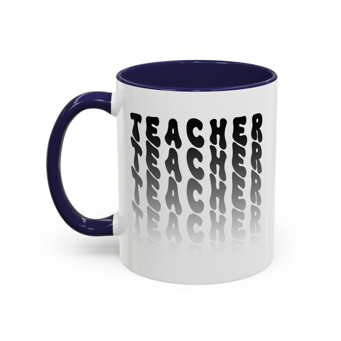 Mug -Teacher in Wavy Black Gradient Text, Gift for Teachers