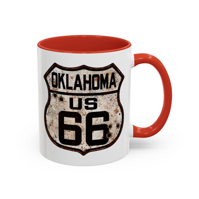 Mug Vintage Rusty Route 66 Highway Shield Oklahoma Route 66 Gift 11oz, 15oz