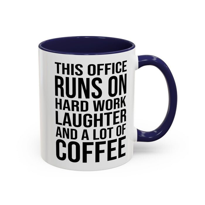 Office Coffee Mug, Runs on Coffee, Gift for him / her, Colleague Mug, Gift Idea for Office Workers, Office Mug, Colleague Gift Mug A0022-002 Accent Coffee Mug (11, 15oz)