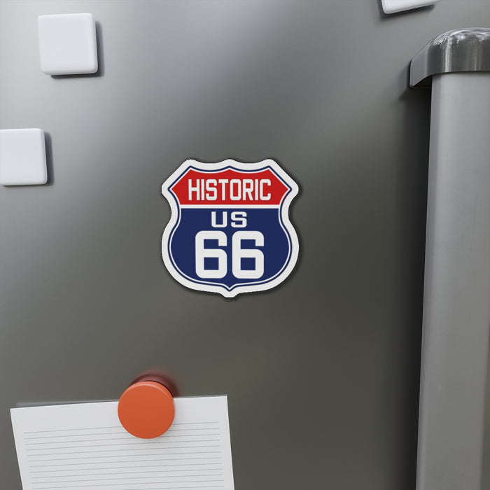 Red White and Blue Route 66 Shield Die-Cut Magnets