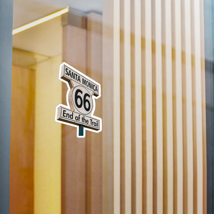 Sticker Santa Monica End of the Trail Route 66 Travel Stickers, Laptop Decal, Vinyl Sticker, Vinyl Decal