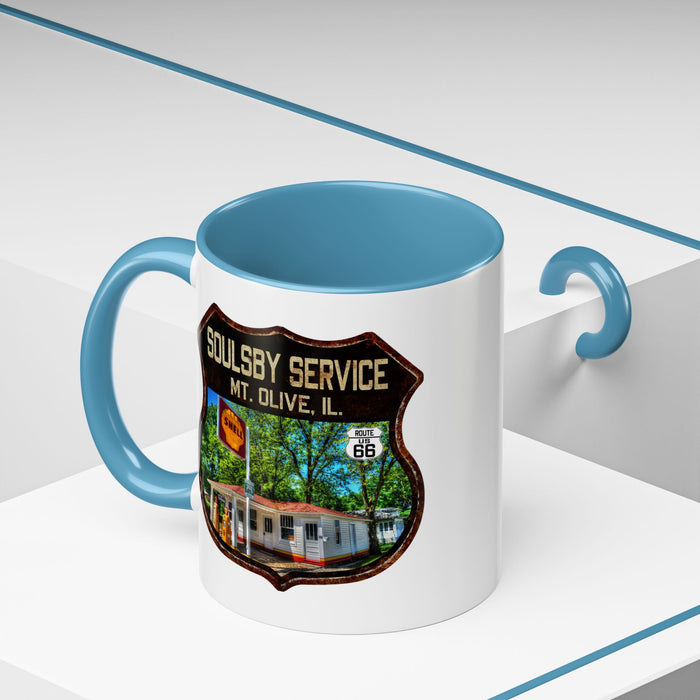 Mug Soulsby Service Station Route 66 Shield Illinois 11oz