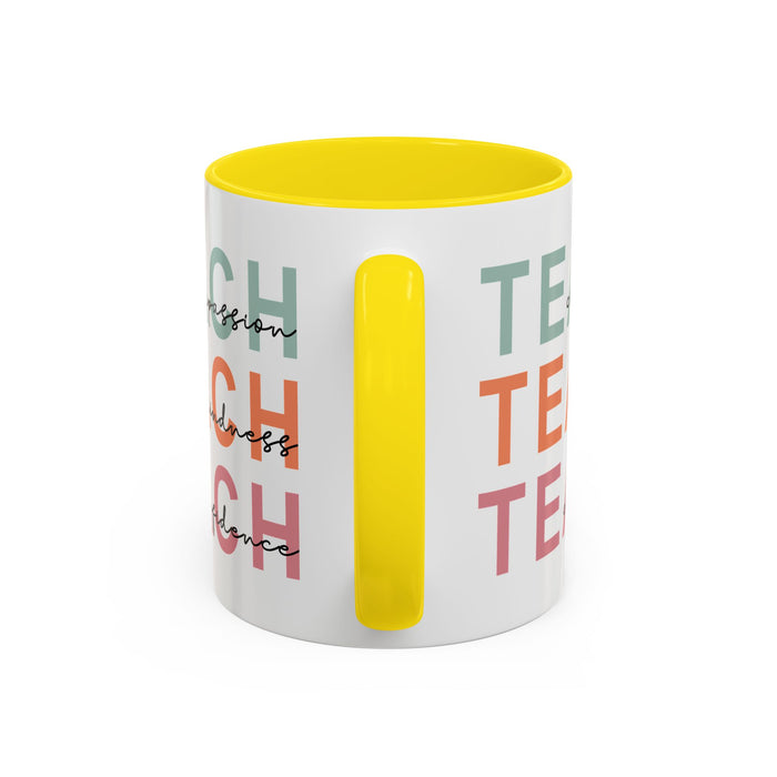 Inspirational Teacher Mug: Teach Kindness, Compassion, ConfidencevAccent Coffee Mug (11, 15oz)