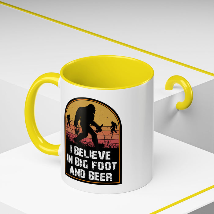 Big Foot and Beer Sticker - Sasquatch Decal - Funny Yeti Gift Accent Coffee Mug (11, 15oz)