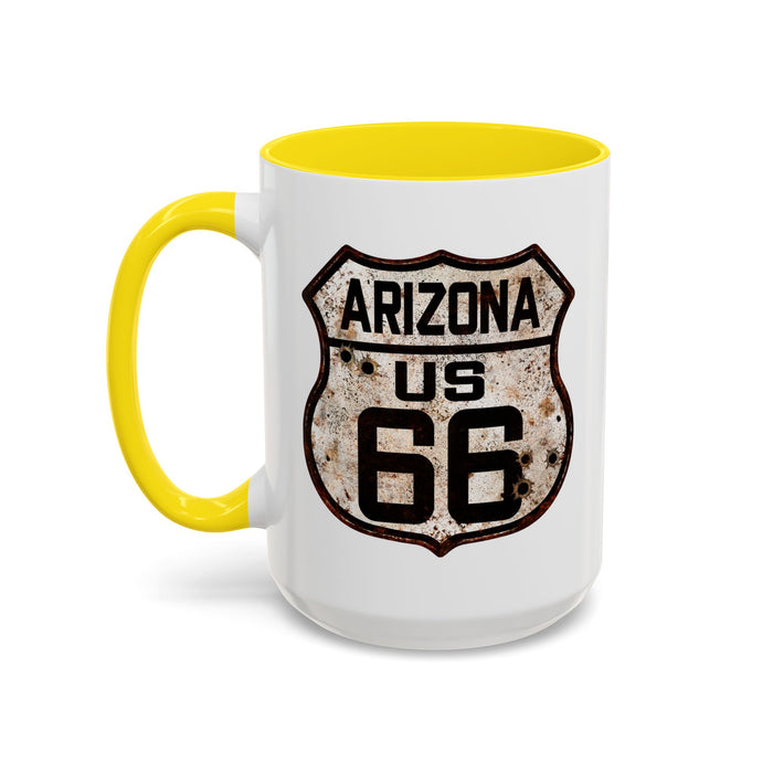 Mug Vintage Rusty Route 66 Highway Shield Arizona 11oz, 15oz