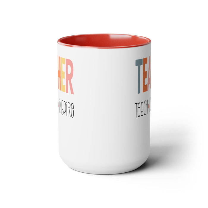 Teach Love Inspire - Ceramic Coffee Mug, Coffee Cup, Teacher Mug, Teacher Travel Mug, Teacher Appreciation Gift