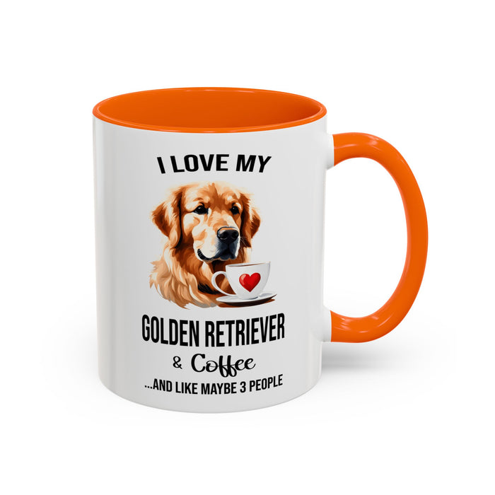 Golden Retriever Lover Mug, Golden Retriever Lover Gift, Coffee Mug, Golden Retriever Mug, Golden Retriever Gift, Golden Retriever A0023-40 Accent Coffee Mug (11, 15oz)