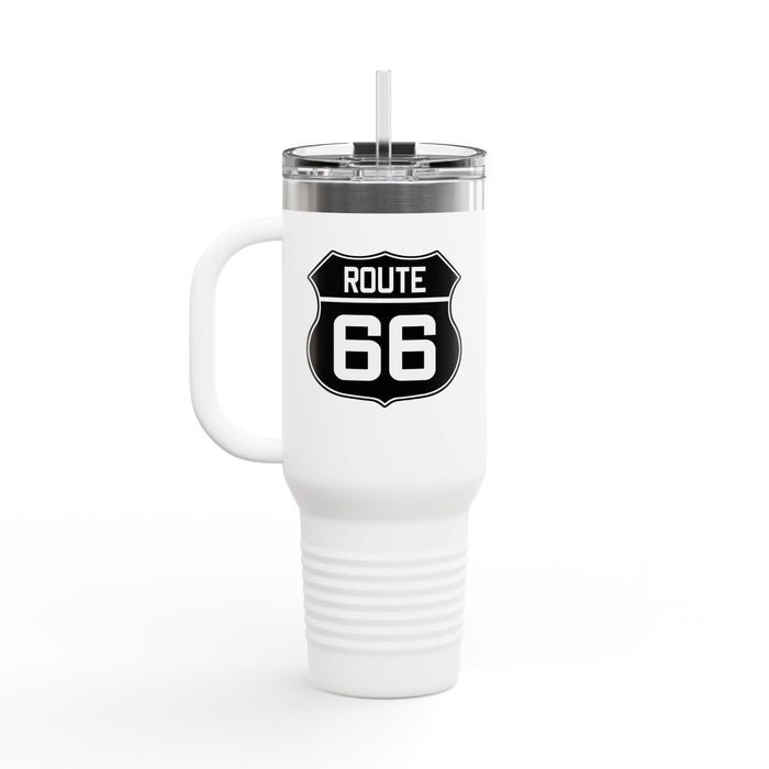 Route 66 Shield Insulated Travel Mug - Black and White Route 66 Shield Insulated Travel Mug, 40oz
