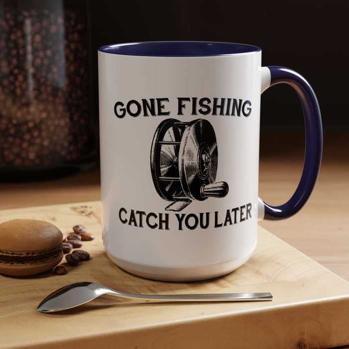 Coffee Mug, Gone Fly Fishing Gift for Dad or Grandpa