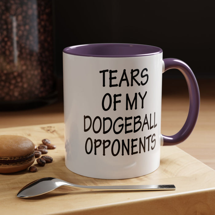 Dodgeball Gift, Dodgeball Coffee Mug, Dodgeball Player Gifts, Tears of My Dodgeball Opponents, Funny Mug, Dodgeball Coach Gift A0075-025A Accent Coffee Mug (11, 15oz)