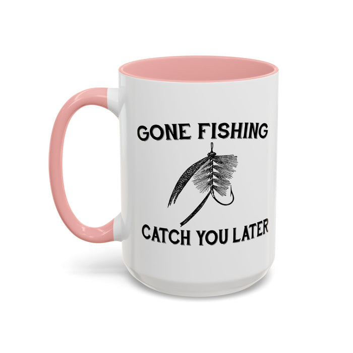 Coffee Mug, Gone Fishing Gift for Dad or Grandpa, Fly Fishing Mug