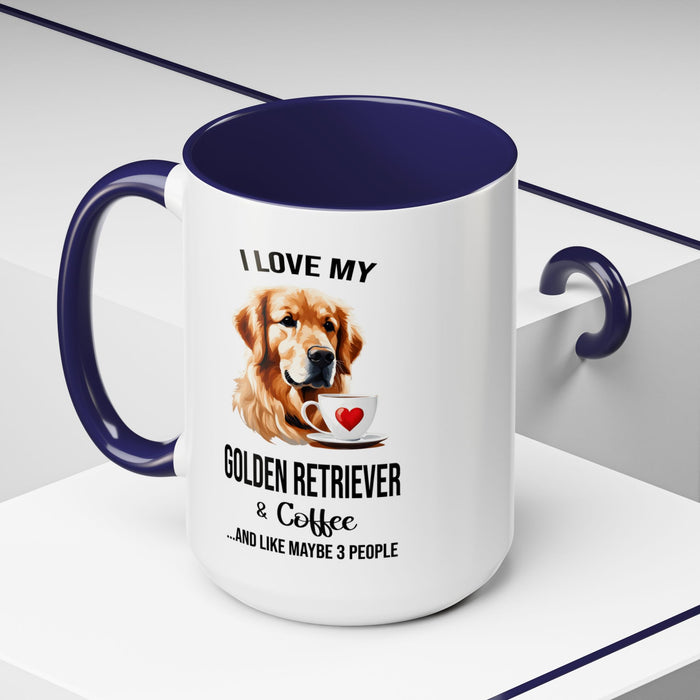Golden Retriever Lover Mug, Golden Retriever Lover Gift, Coffee Mug, Golden Retriever Mug, Golden Retriever Gift, Golden Retriever A0023-40 Accent Coffee Mug (11, 15oz)