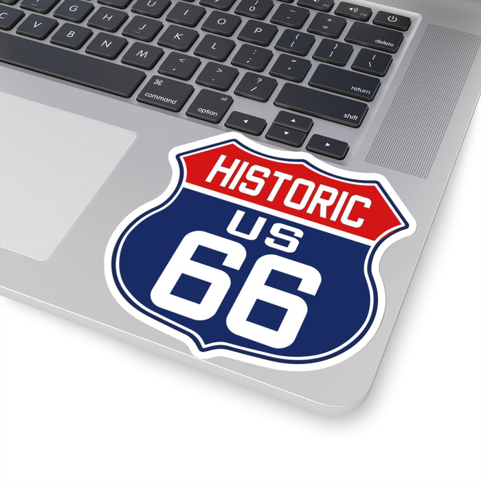Route 66 Shield Red White and Blue Kiss-Cut Stickers