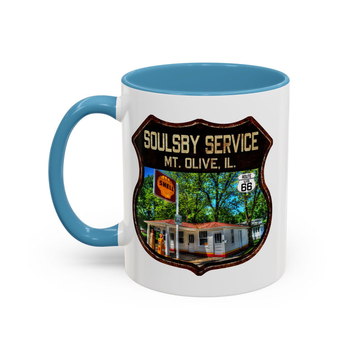 Mug Soulsby Service Station Route 66 Shield Illinois 11oz
