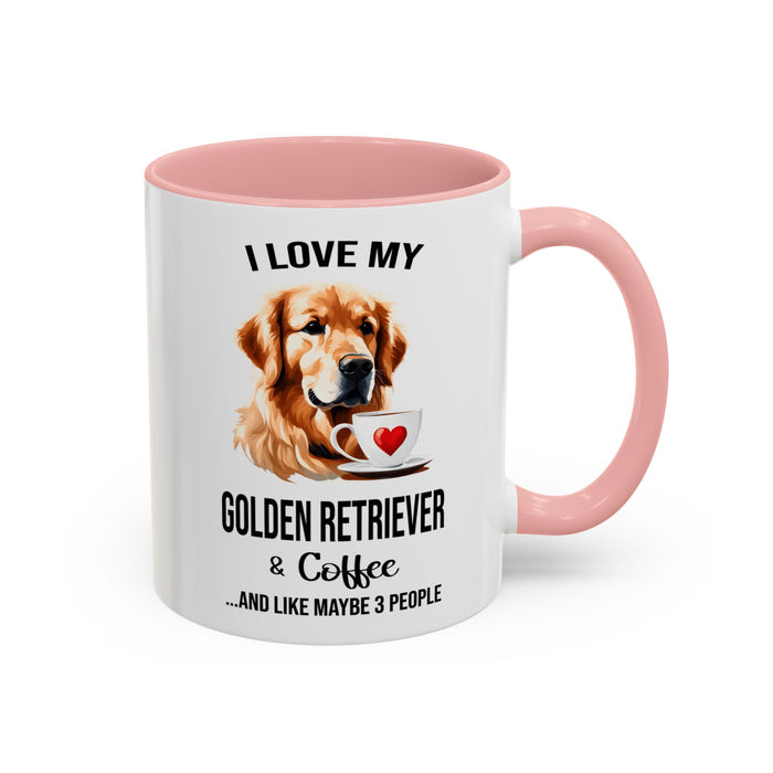 Golden Retriever Lover Mug, Golden Retriever Lover Gift, Coffee Mug, Golden Retriever Mug, Golden Retriever Gift, Golden Retriever A0023-40 Accent Coffee Mug (11, 15oz)