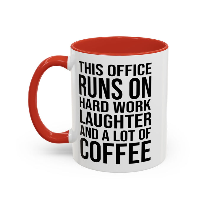 Office Coffee Mug, Runs on Coffee, Gift for him / her, Colleague Mug, Gift Idea for Office Workers, Office Mug, Colleague Gift Mug A0022-002 Accent Coffee Mug (11, 15oz)