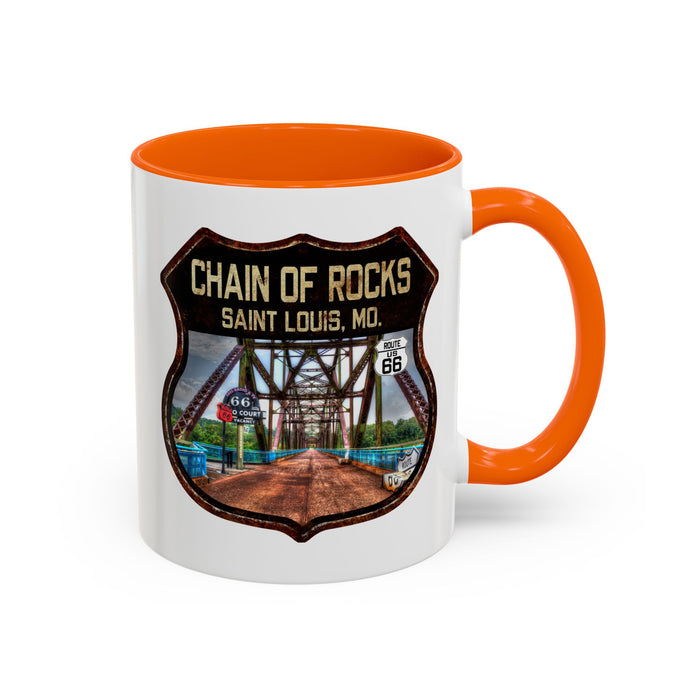 Mug Chain of Rocks Bridge Route 66 Shield Illinois 11oz